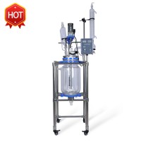 20l High Qualified Double Standard Jacketed Glass Reactor Price