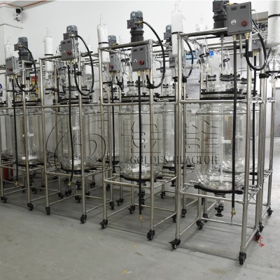 Ex-proof 100L Jacketed Glass Reactor for Distillation